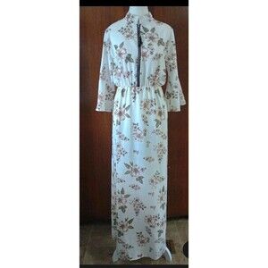 On Line Fashion Lady Modest Floral Dress Sz S Bell Sleeve Cottagecore Prairie